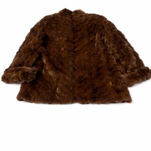 Elegant Brown Vintage Mink Fur Coat